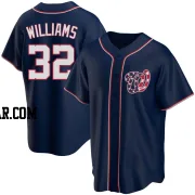 Trevor Williams Youth Washington Nationals Navy Replica Alternate Team Jersey