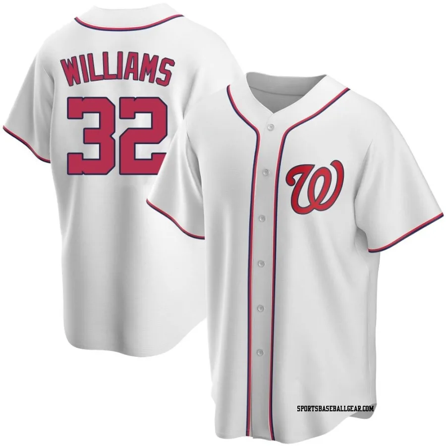 Trevor Williams Youth Washington Nationals White Replica Home Jersey