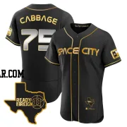 Trey Cabbage Men's Houston Astros Black/Gold Authentic 2023 Space City Ready 2 Reign Flex Base Jersey