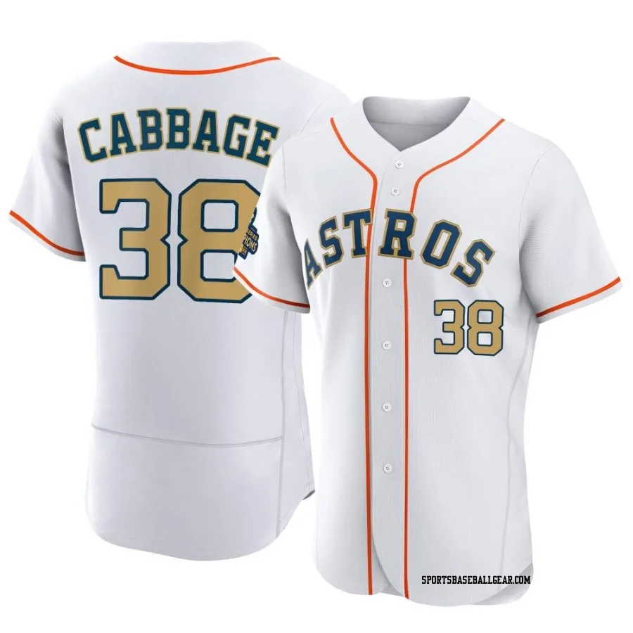 Trey Cabbage Men's Houston Astros Gold Authentic White 2023 Collection Jersey