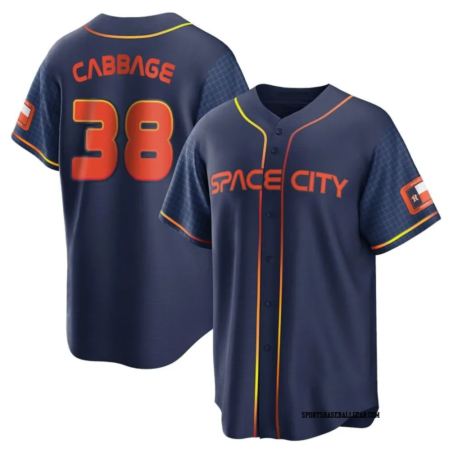 Trey Cabbage Men's Houston Astros Navy Replica 2022 City Connect Jersey