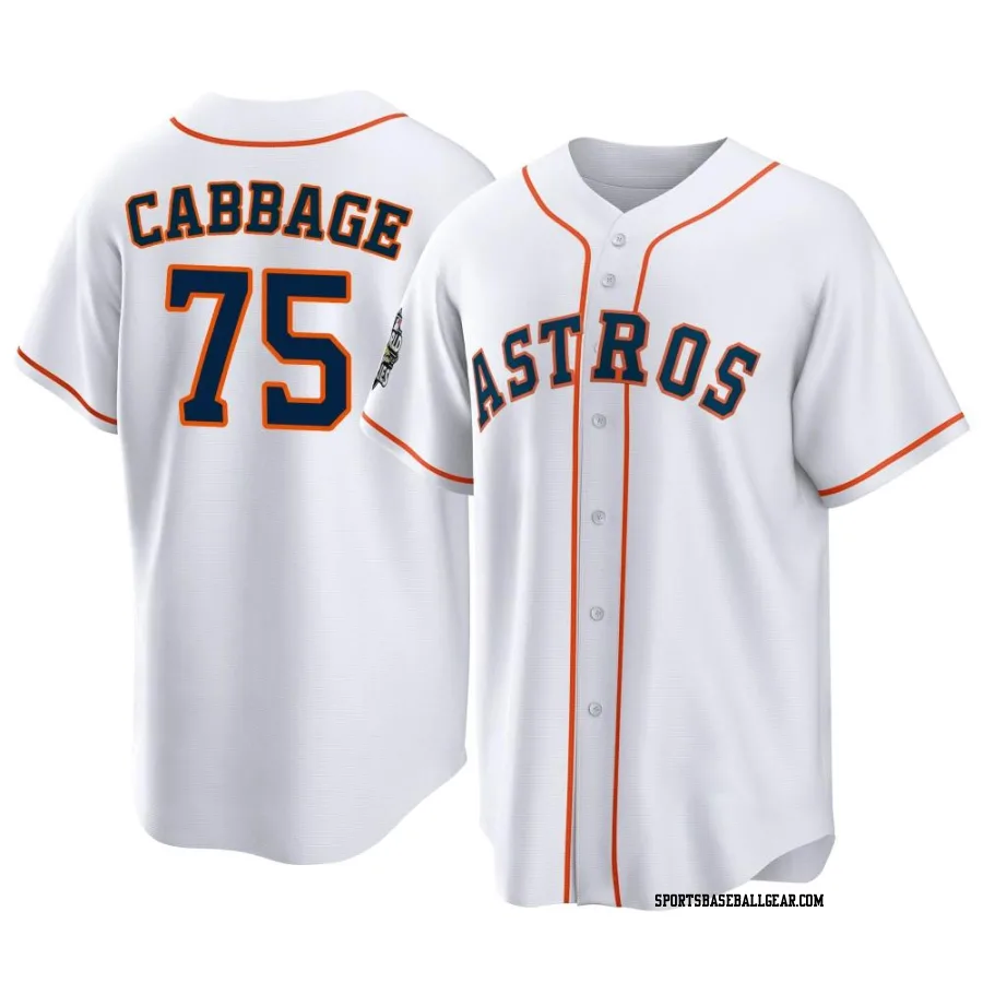 Trey Cabbage Men's Houston Astros White Replica 2022 World Series Home Jersey