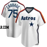 Trey Cabbage Men's Houston Astros White Replica Home Cooperstown Collection Team Jersey