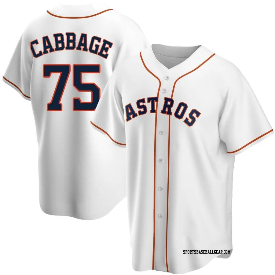 Trey Cabbage Men's Houston Astros White Replica Home Jersey