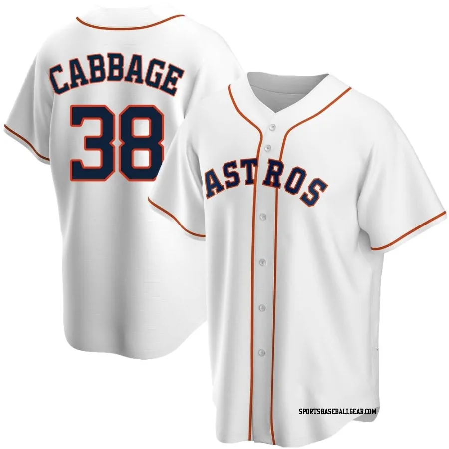 Trey Cabbage Men's Houston Astros White Replica Home Jersey