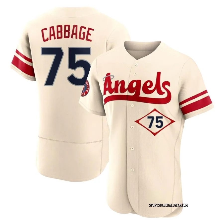 Trey Cabbage Men's Los Angeles Angels Cream Authentic 2022 City Connect Jersey