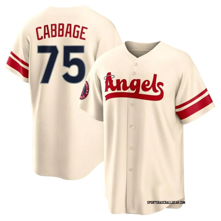 Trey Cabbage Men's Los Angeles Angels Cream Replica 2022 City Connect Jersey