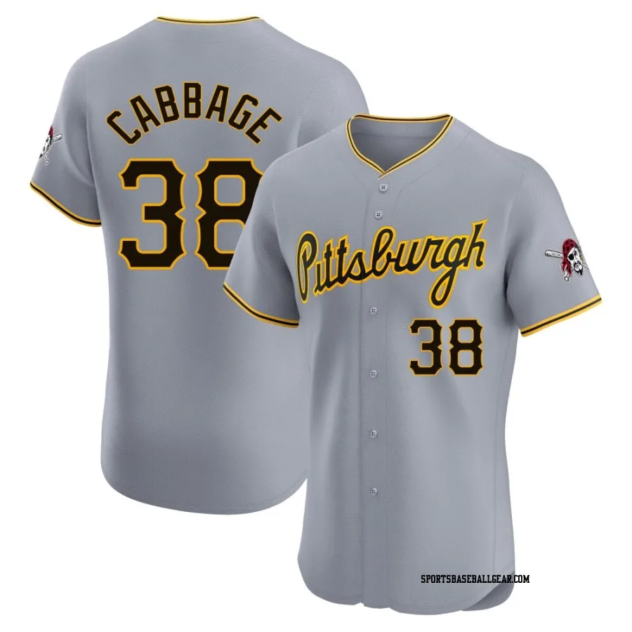 Trey Cabbage Men's Pittsburgh Pirates Gray Elite Road Jersey