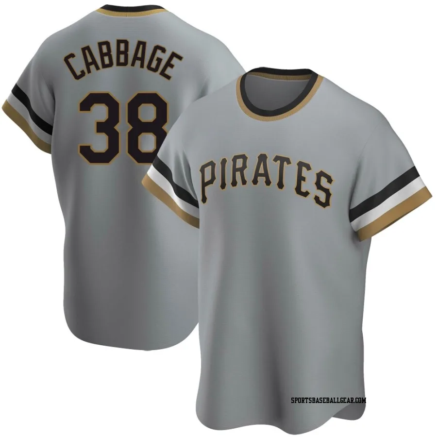 Trey Cabbage Men's Pittsburgh Pirates Gray Replica Road Cooperstown Collection Jersey