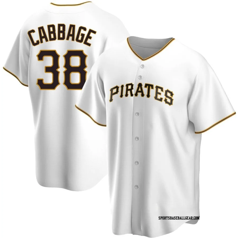 Trey Cabbage Men's Pittsburgh Pirates White Replica Home Jersey