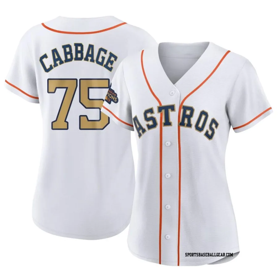 Trey Cabbage Women's Houston Astros Gold Authentic White 2023 Collection Jersey