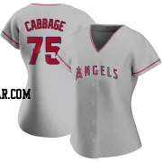 Trey Cabbage Women's Los Angeles Angels Authentic Silver Road Jersey