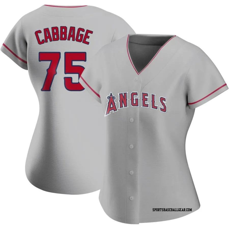 Trey Cabbage Women's Los Angeles Angels Authentic Silver Road Jersey