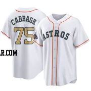 Trey Cabbage Youth Houston Astros Gold Replica White 2023 Collection Jersey