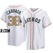 Trey Cabbage Youth Houston Astros Gold Replica White 2023 Collection Jersey