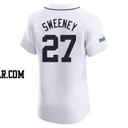 Trey Sweeney Men's Detroit Tigers White Elite Home Patch Jersey