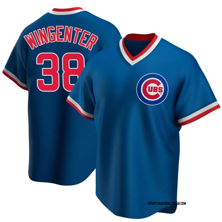 Trey Wingenter Men's Chicago Cubs Royal Replica Road Cooperstown Collection Jersey