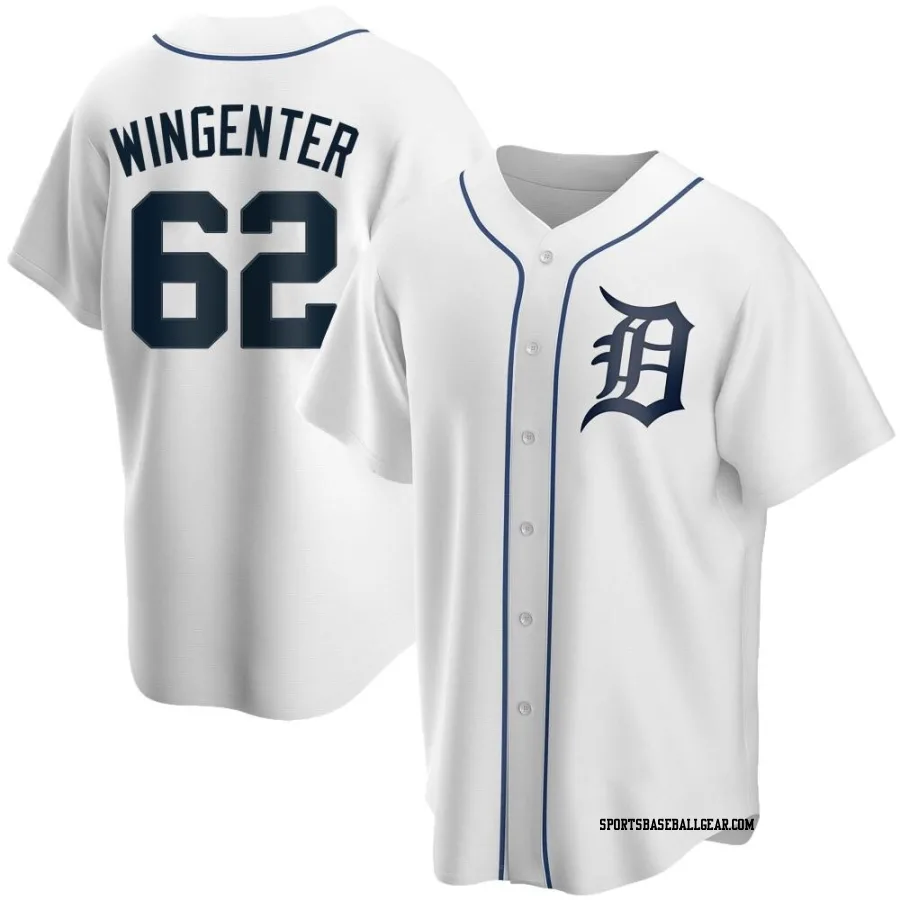 Trey Wingenter Men's Detroit Tigers White Replica Home Jersey