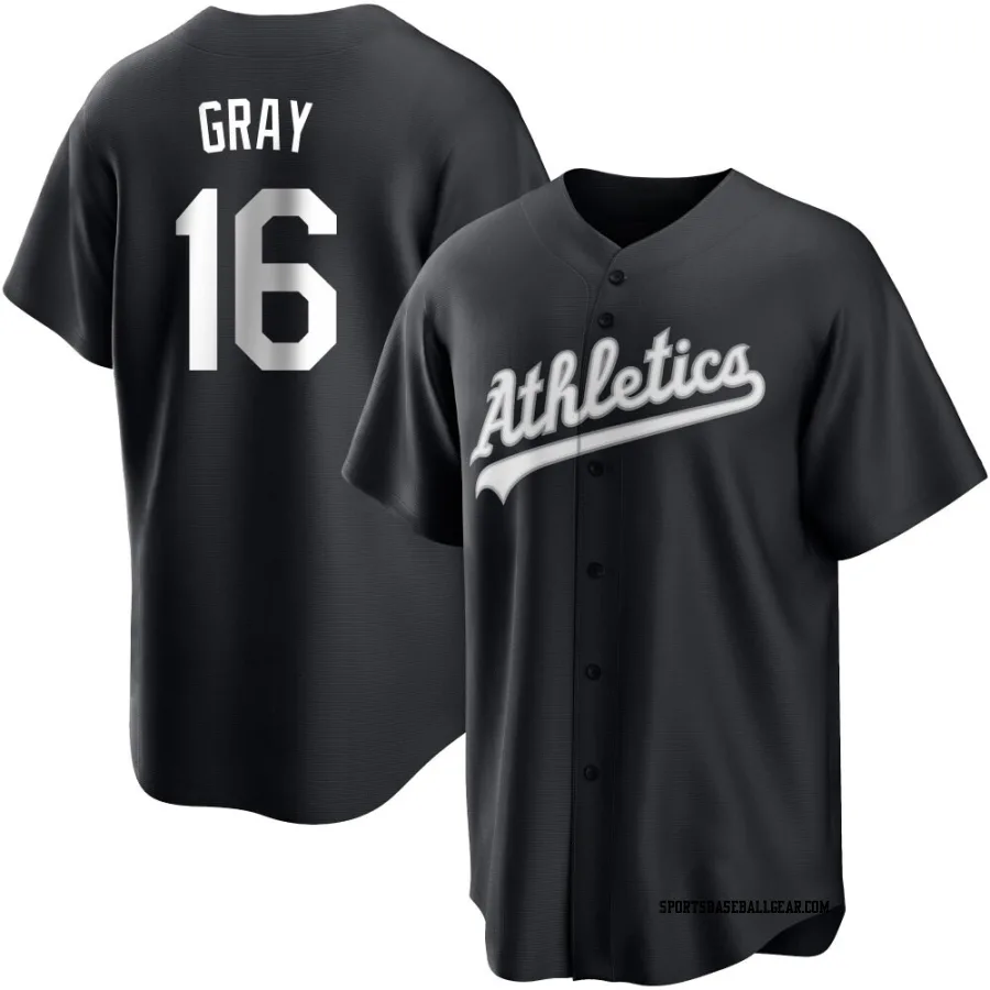 Tristan Gray Men's Oakland Athletics Black/White Replica Jersey