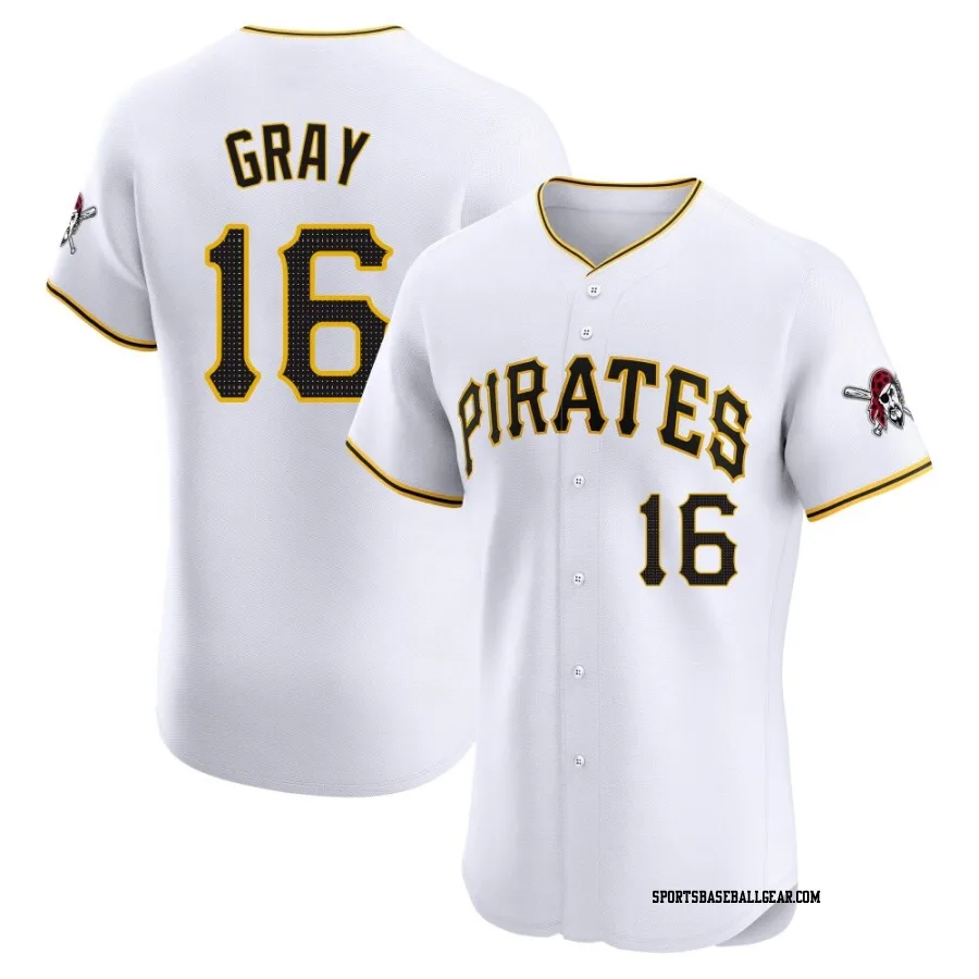 Tristan Gray Men's Pittsburgh Pirates White Elite Home Jersey