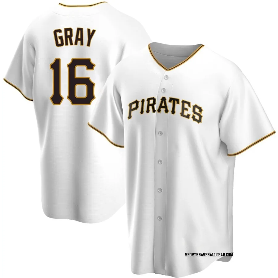 Tristan Gray Men's Pittsburgh Pirates White Replica Home Jersey