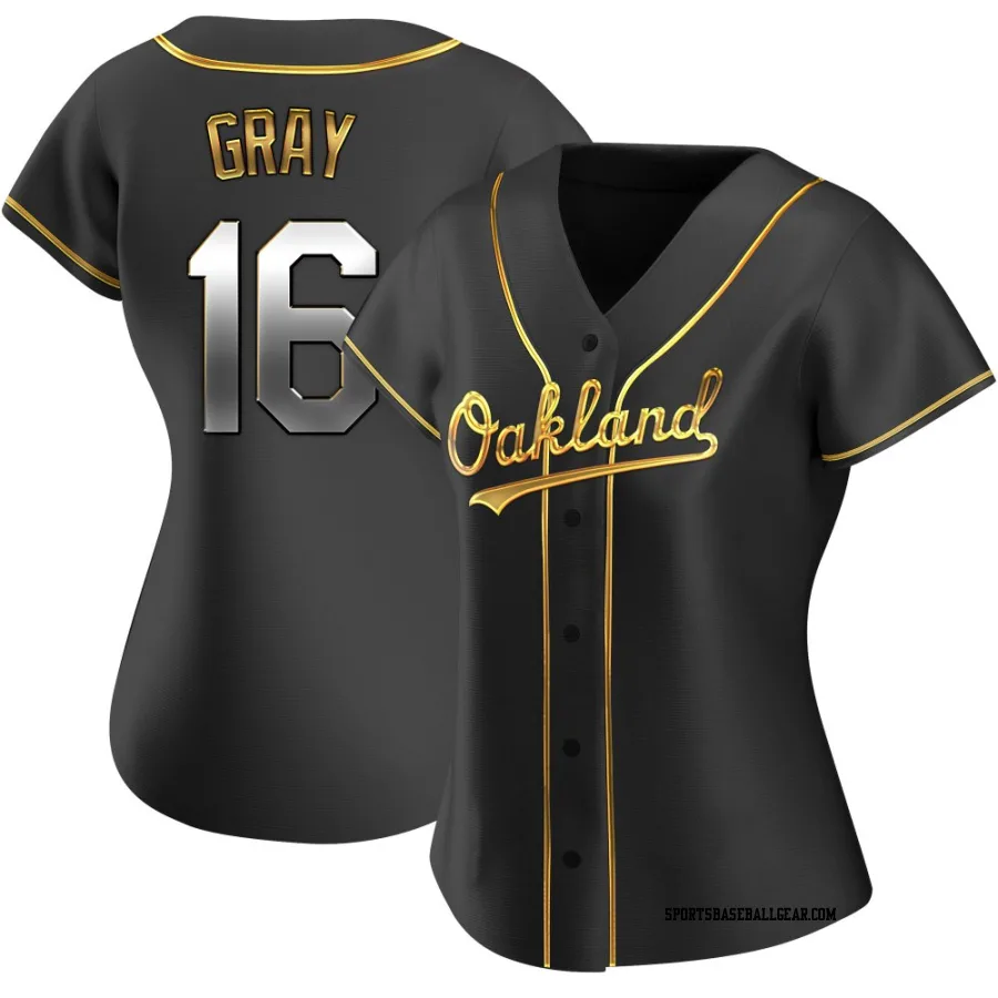 Tristan Gray Women's Oakland Athletics Black Golden Replica Alternate Jersey