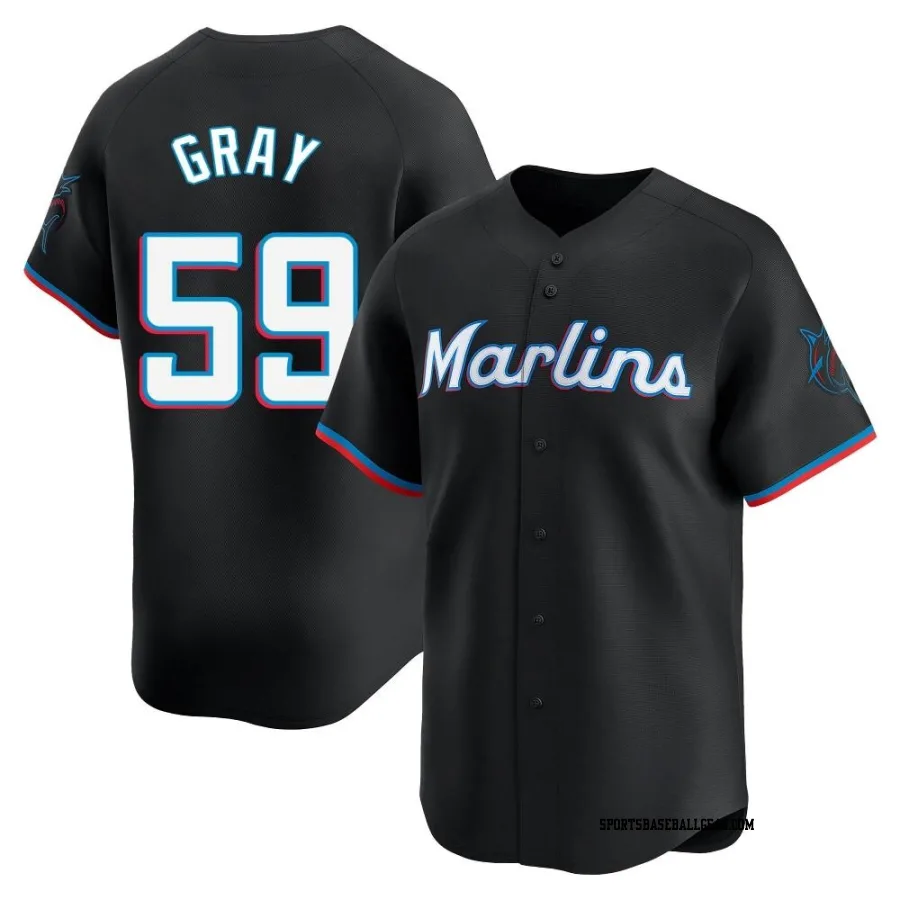 Tristan Gray Youth Miami Marlins Black Limited Alternate Jersey