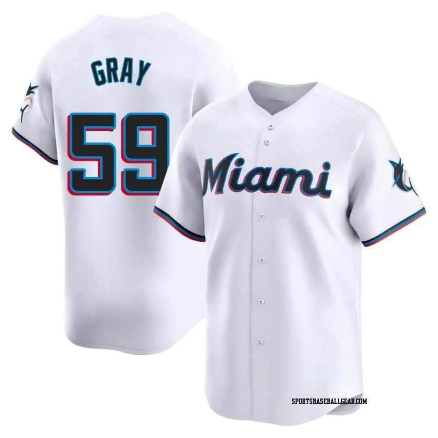 Tristan Gray Youth Miami Marlins White Limited Home Jersey