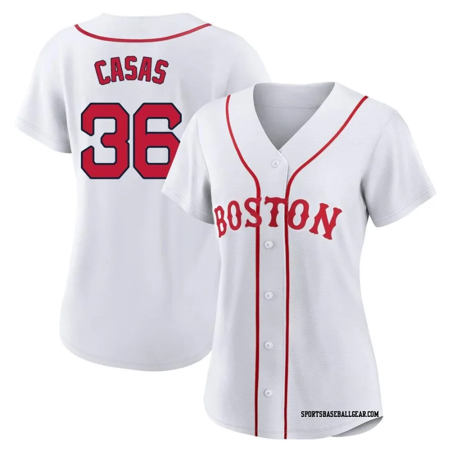 Triston Casas Women's Boston Red Sox White Authentic 2021 Patriots' Day Jersey