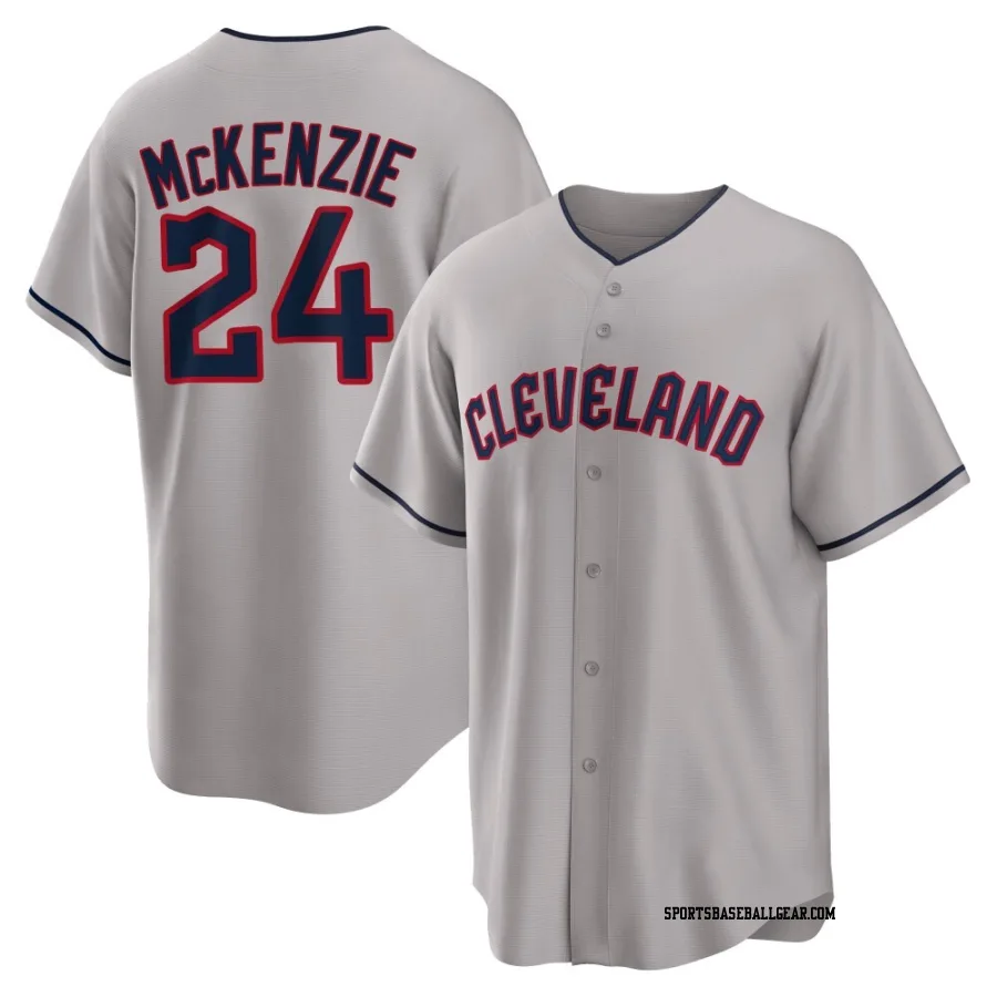 Triston McKenzie Youth Cleveland Guardians Gray Replica Road Jersey