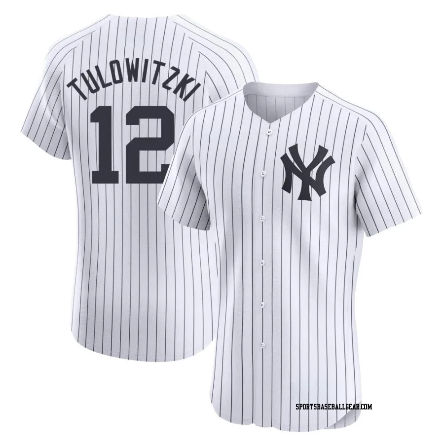 Troy Tulowitzki Men's New York Yankees White Elite Home Jersey