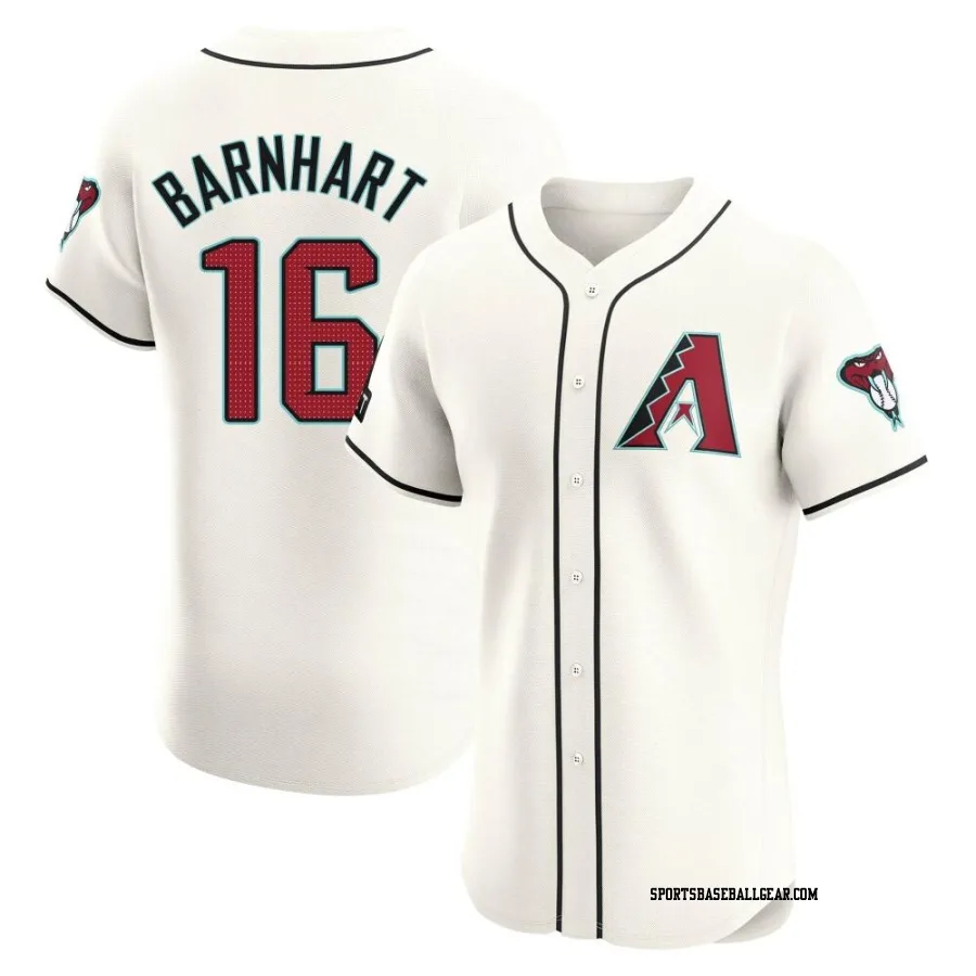 Tucker Barnhart Men's Arizona Diamondbacks Cream Elite Home Patch Jersey