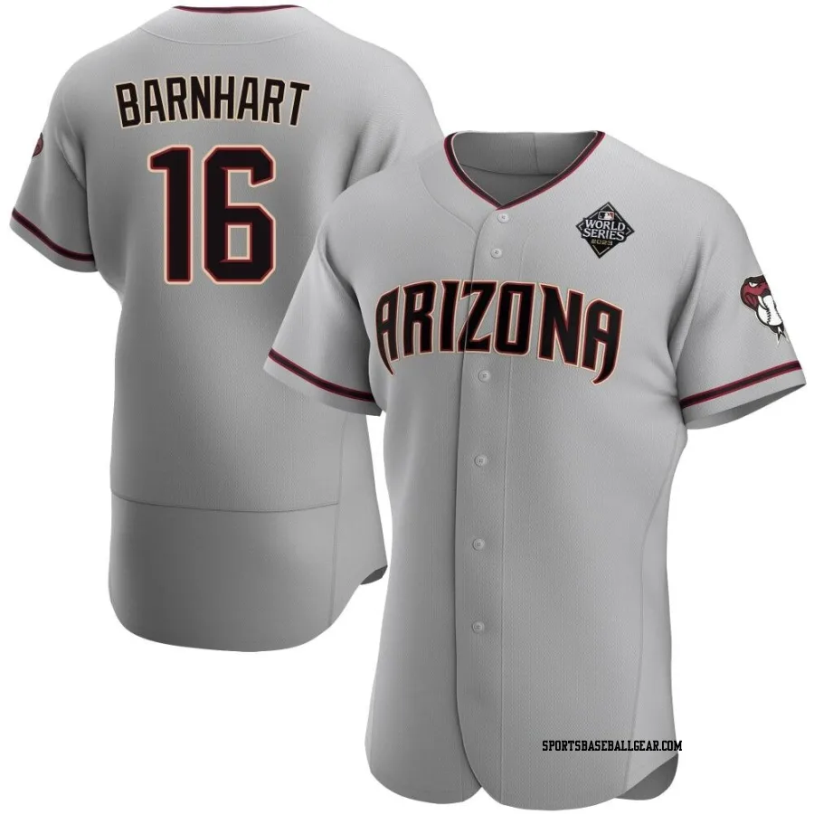 Tucker Barnhart Men's Arizona Diamondbacks Gray Authentic Road 2023 World Series Jersey