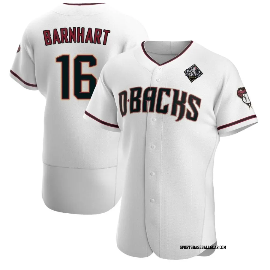 Tucker Barnhart Men's Arizona Diamondbacks White Authentic Crimson Home 2023 World Series Jersey