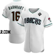 Tucker Barnhart Men's Arizona Diamondbacks White Authentic Teal Alternate 2023 World Series Jersey