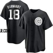 Tucker Barnhart Men's Chicago Cubs Black/White Replica Jersey