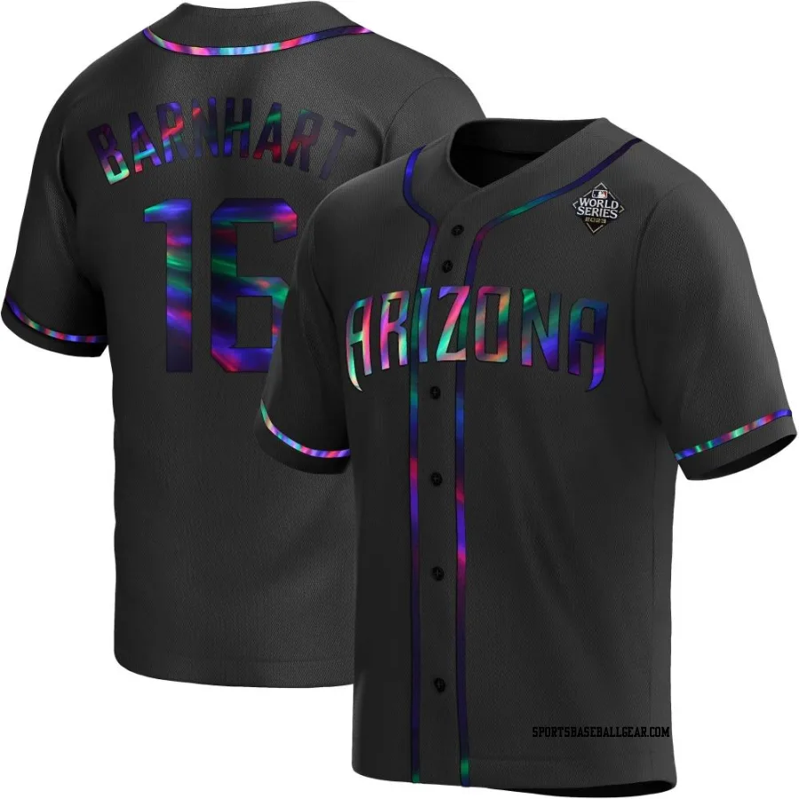 Tucker Barnhart Youth Arizona Diamondbacks Black Holographic Replica Alternate 2023 World Series Jersey