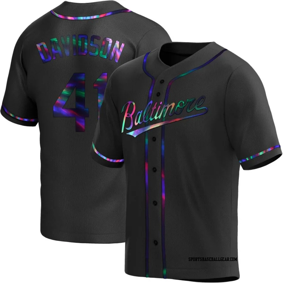 Tucker Davidson Men's Baltimore Orioles Black Holographic Replica Alternate Jersey