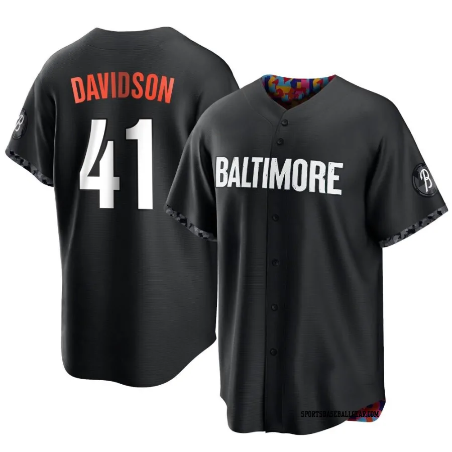 Tucker Davidson Men's Baltimore Orioles Black Replica 2023 City Connect Jersey