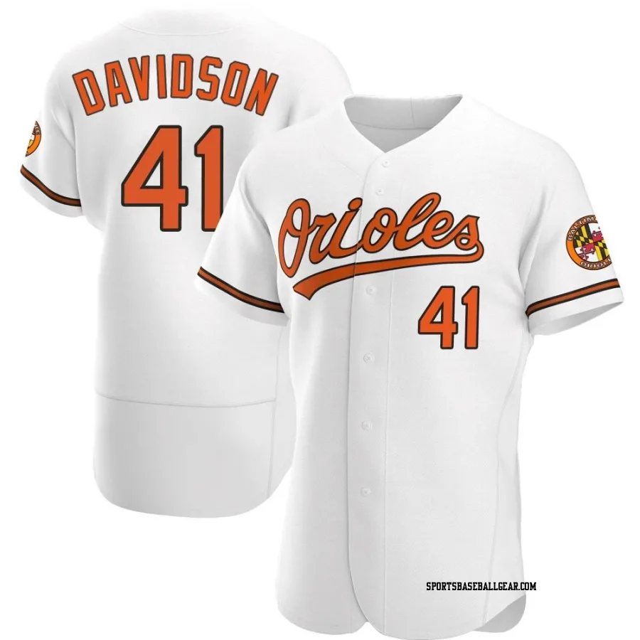 Tucker Davidson Men's Baltimore Orioles White Authentic Home Jersey