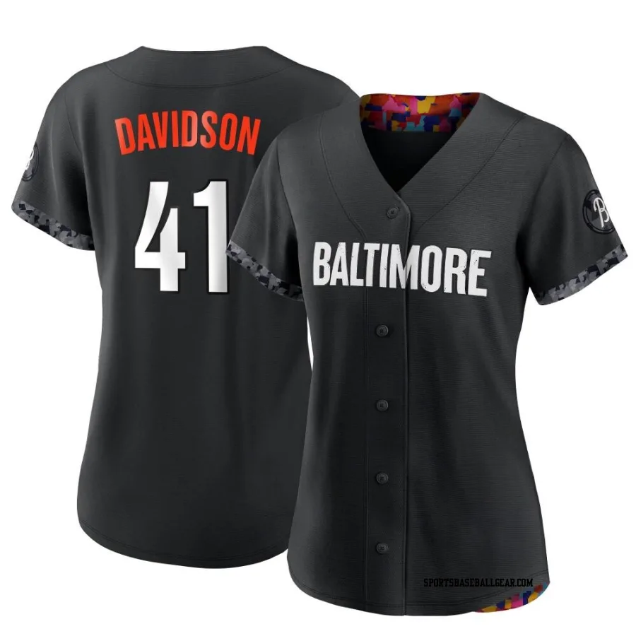 Tucker Davidson Women's Baltimore Orioles Black Authentic 2023 City Connect Jersey