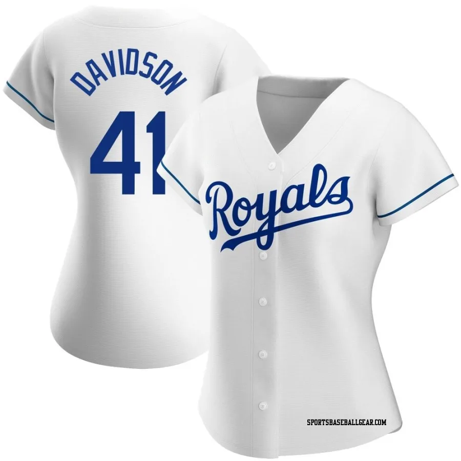 Tucker Davidson Women's Kansas City Royals White Replica Home Jersey