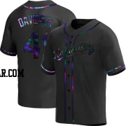 Tucker Davidson Youth Kansas City Royals Black Holographic Replica Alternate Jersey