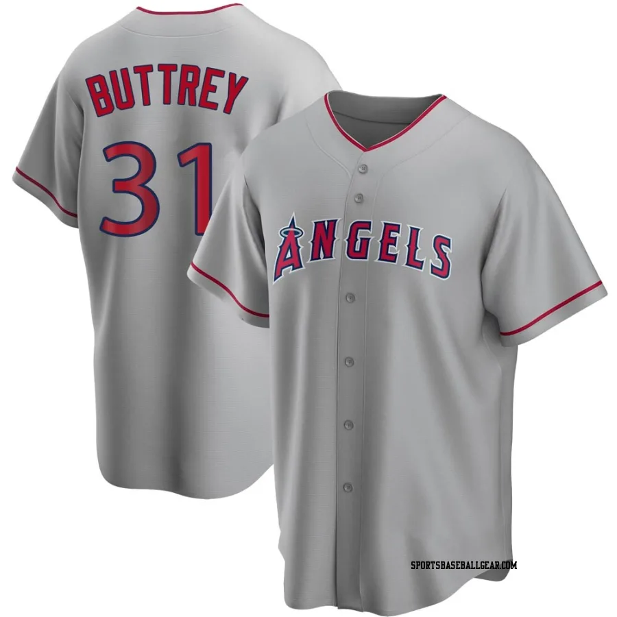 Ty Buttrey Men's Los Angeles Angels Replica Silver Road Jersey