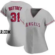 Ty Buttrey Women's Los Angeles Angels Authentic Silver Road Jersey