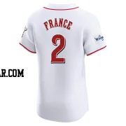 Ty France Men's Cincinnati Reds White Elite Home Patch Jersey