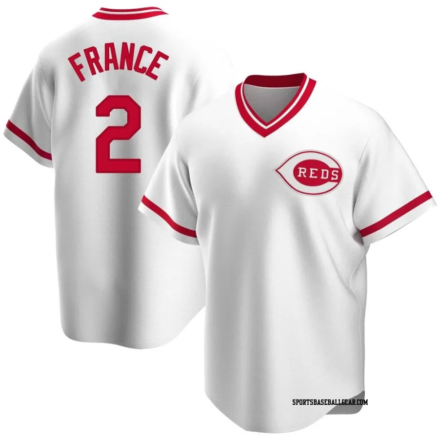 Ty France Men's Cincinnati Reds White Replica Home Cooperstown Collection Jersey