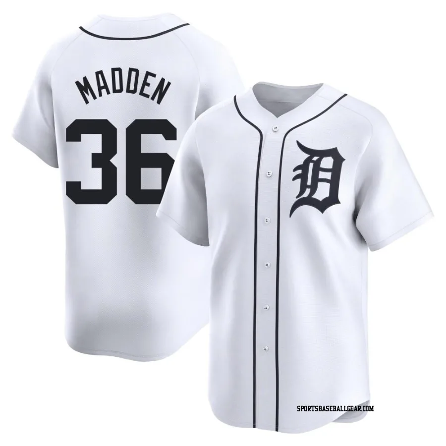 Ty Madden Men's Detroit Tigers White Limited Home Jersey