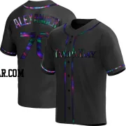 Tyler Alexander Men's Tampa Bay Rays Black Holographic Replica Alternate Jersey