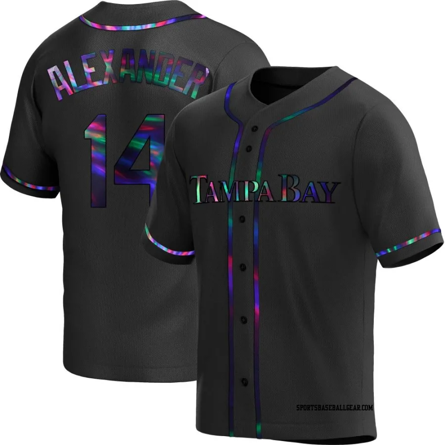 Tyler Alexander Men's Tampa Bay Rays Black Holographic Replica Alternate Jersey